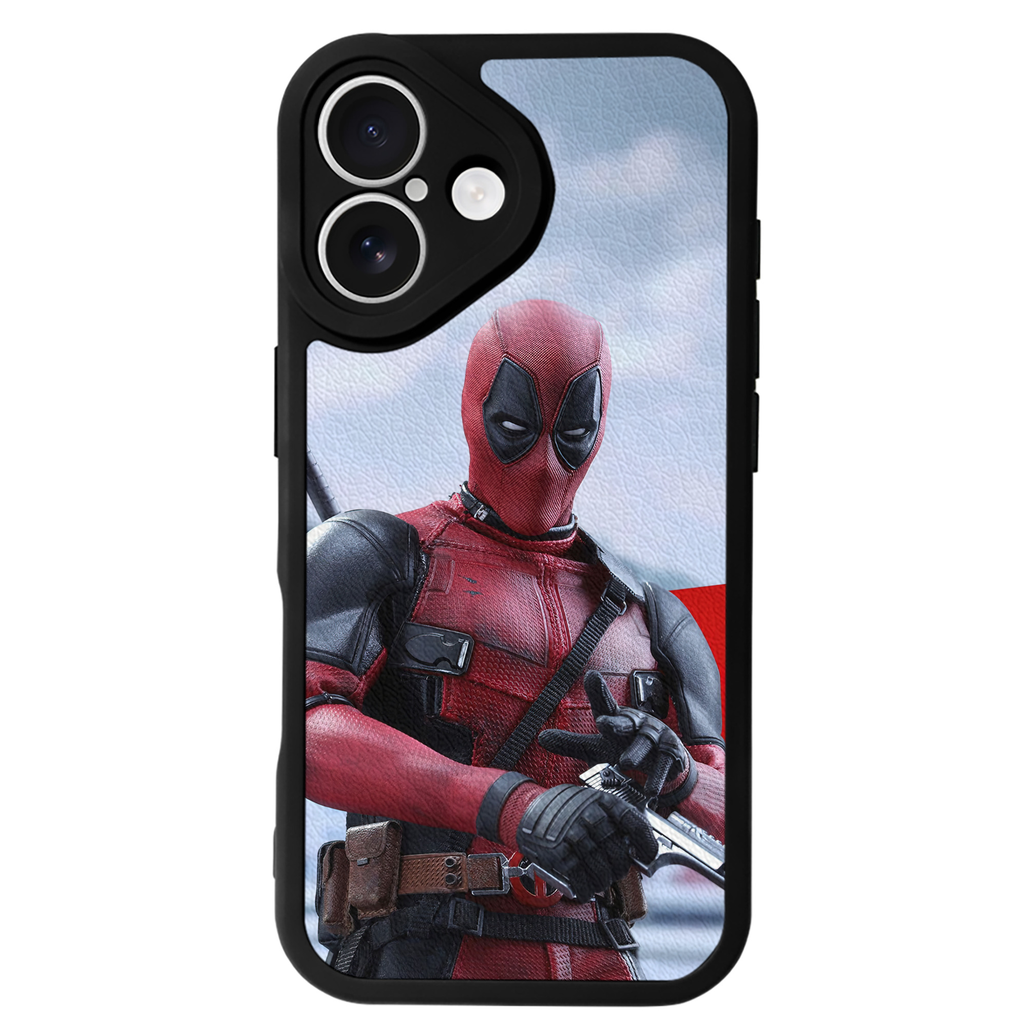 （画像用） Deadpool デッドプール 【iPhone 16シリーズ対応】シリコンスマホケース（レザー調） 材質：シリコン